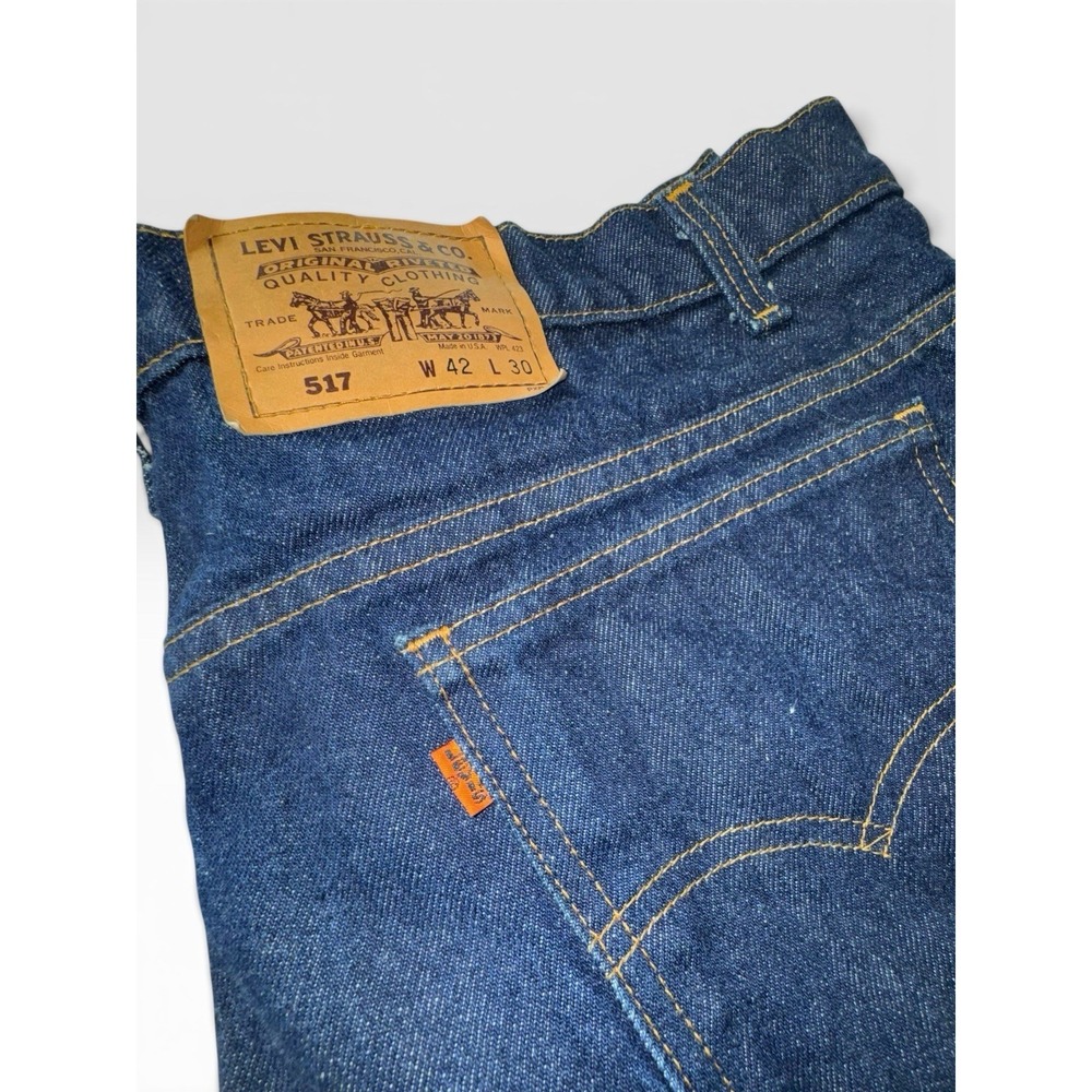 Vtg 90s Levi's 517 Orange Tab High Rise Bootcut Denim Jeans Made in USA Men 42